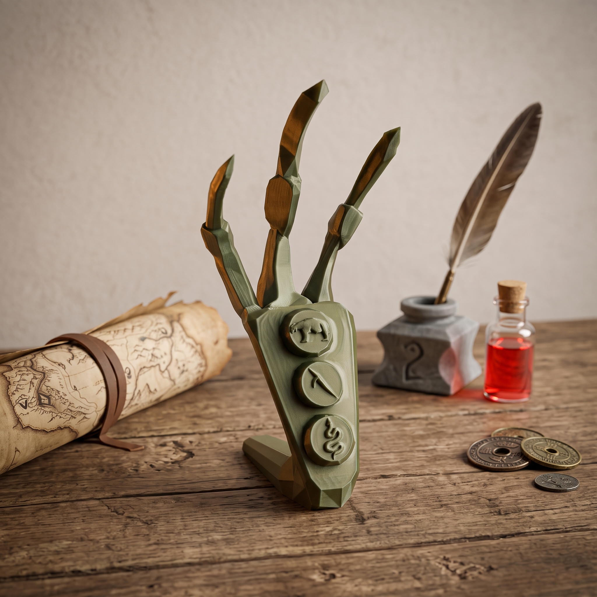 Réplique 3D imprimée de la Griffe d'Or de Skyrim 12cm - 3DPrintCreation