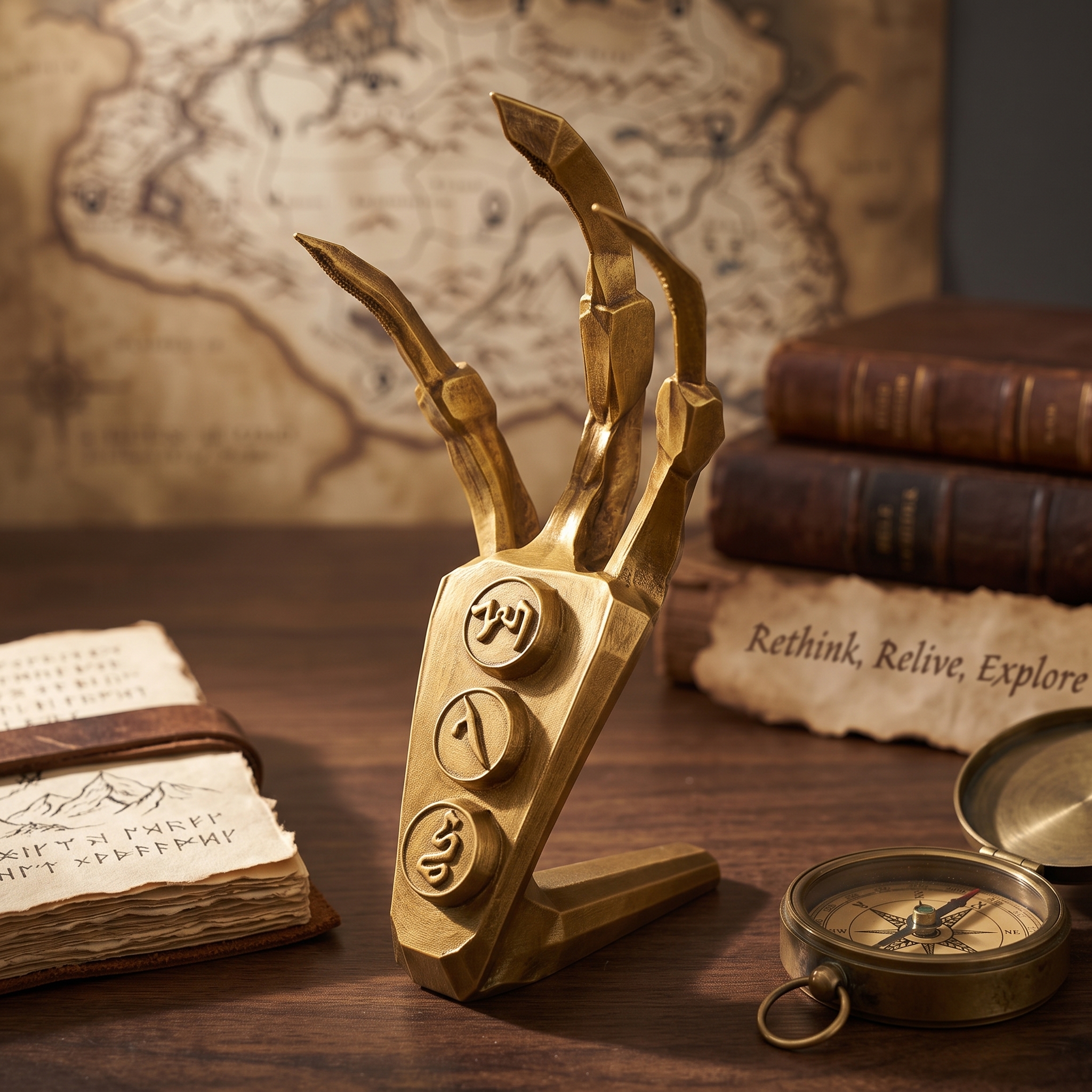 Réplique 3D imprimée de la Griffe d'Or de Skyrim 12cm - 3DPrintCreation